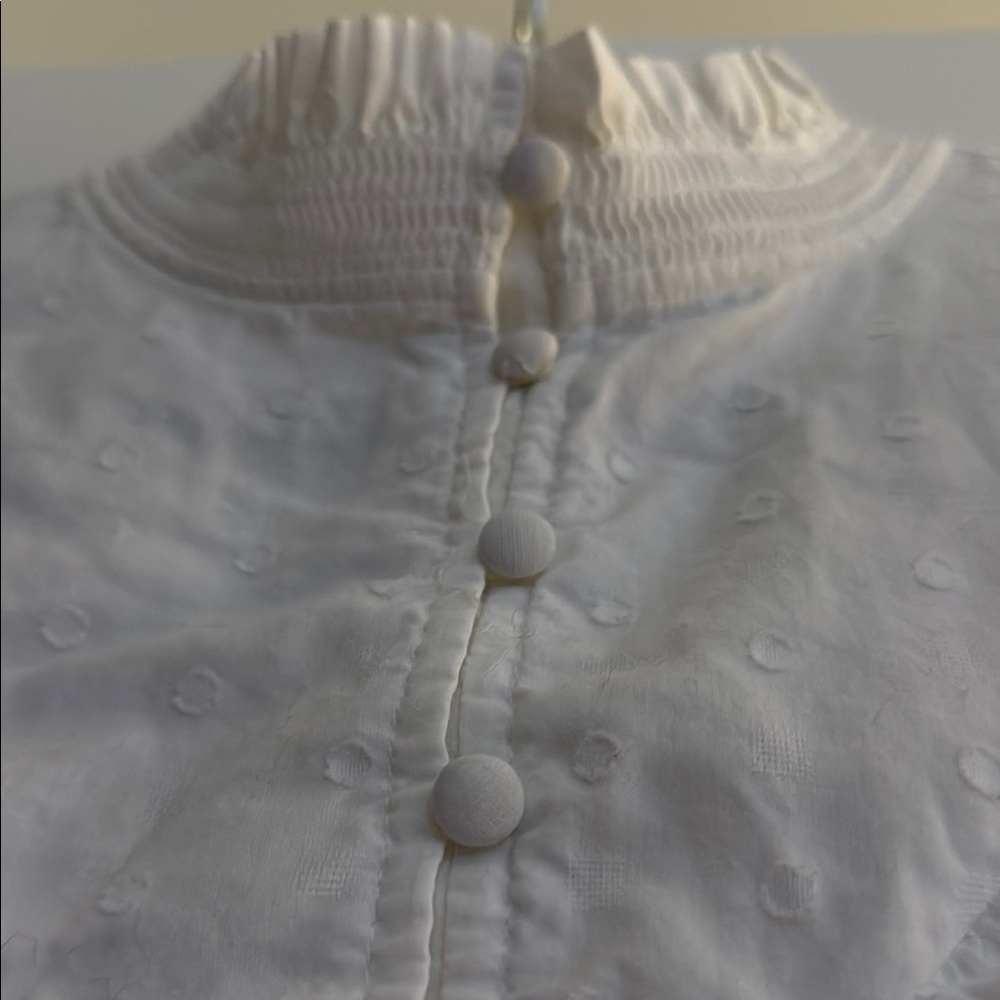 Elegant White Ruffled Women's Top - Picture 5 of 6